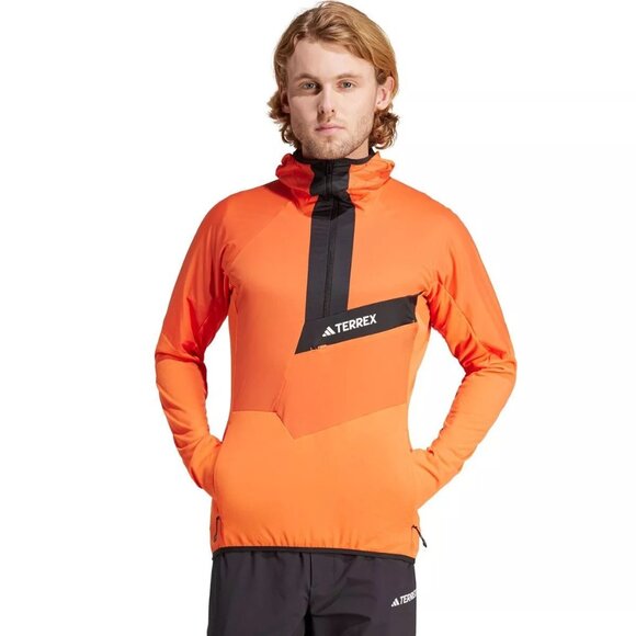 New Men's adidas Terrex TechRock Ultralight Polar Fleece 1/2 Zip Jacket Size L - Picture 1 of 5